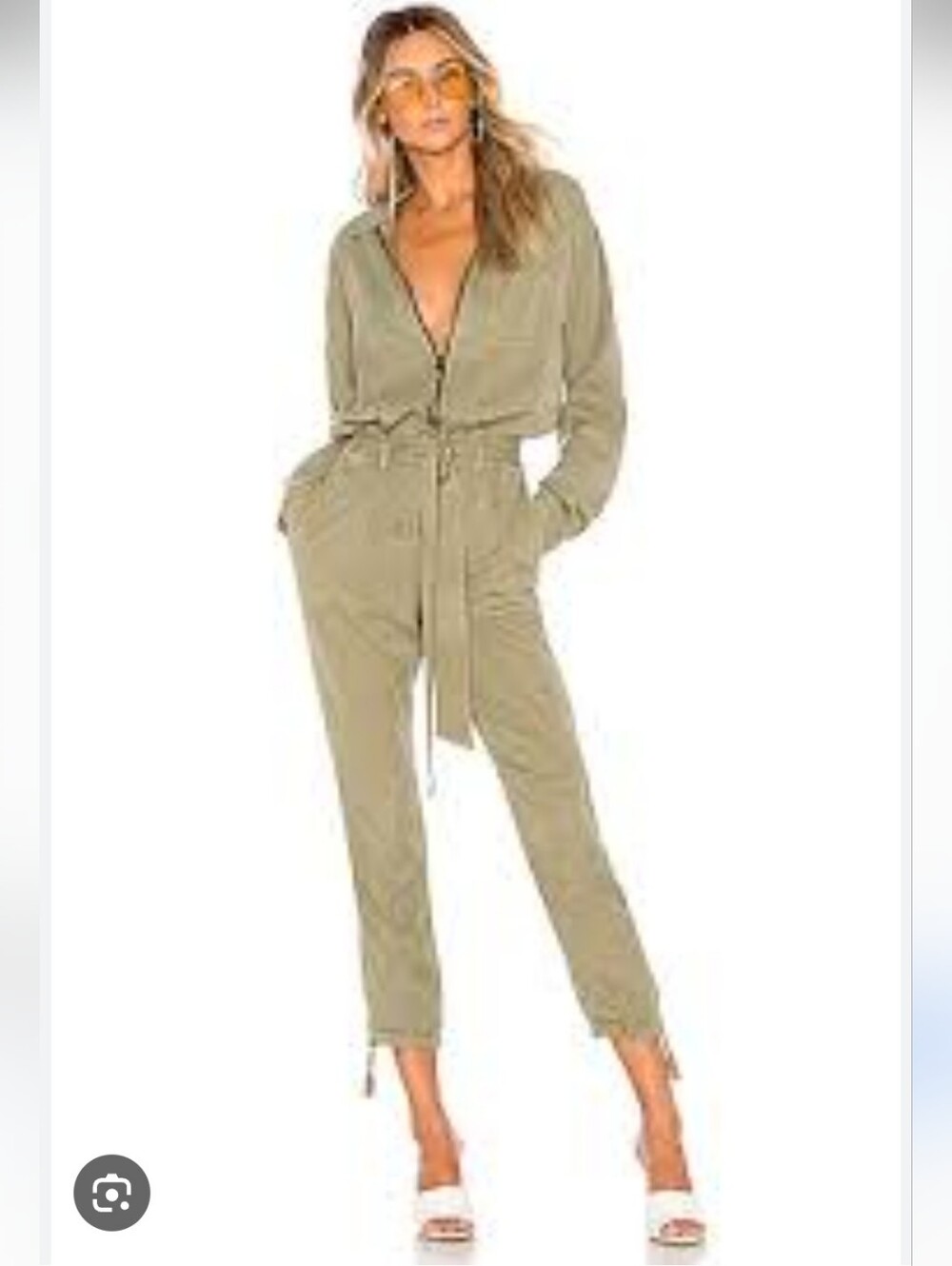 Pam & Gela Olive Zip Jumpsuit In Vetiver Women Medium
